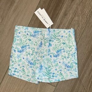 Janie and Jack Blue and Green Floral Shorts Girls Size 5T NWT!